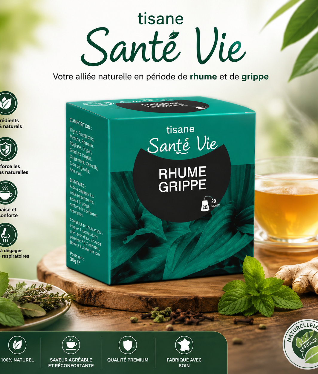 🌿 Tisane Santé Vie – Rhume & Grippe